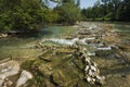 Beautiful Ager river in Austria with the stone under the river. Royalty Free Stock Photo