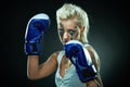 Beautiful agressive boxer girl Royalty Free Stock Photo