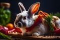 a beautiful Ai-generated image of a rabbit comes to life in beautiful scene