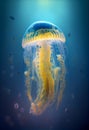 Beautiful jellyfish with a small water bubbles.
