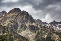 The beautiful Aiguestortes i Estany de Sant Maurici National Park of the Spanish Pyrenees mountain in Catalonia Royalty Free Stock Photo