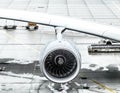 Lufthansa Airbus A380 engine Royalty Free Stock Photo