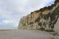 The beautiful albaster coastline and pebble beacht of le treport, normandy