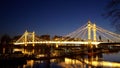 Beautiful Albert Bridge in the evening - LONDON, ENGLAND - DECEMBER 10, 2019 Royalty Free Stock Photo