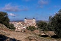 Beautiful Alcazar of Toledo stone fortification in Toledo, Spain