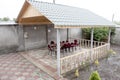 Beautiful alcove, wooden arbor, bower, summer house, Royalty Free Stock Photo