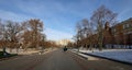 Beautiful Alexander Garden near the ancient Kremlin winter, Moscow, Russia Royalty Free Stock Photo