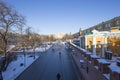 Beautiful Alexander Garden near the ancient Kremlin winter, Moscow, Russia Royalty Free Stock Photo