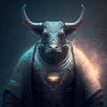 Futuristic style, dressed animal portrait