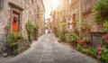 Beautiful alleyway in the historic town of Vitorchiano, Lazio, Italy Royalty Free Stock Photo