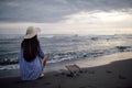 Beautiful alone sensual girl on the beach