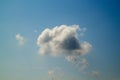 beautiful alone white cloud on blue sky background