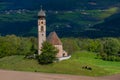 A beautiful Alp town - Villabassa with the clasic Alp church - Italy