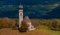 A beautiful Alp town - Villabassa with the clasic Alp church - Italy