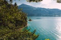 Beautiful alpine landscape with flowers and azure mountain lake in the background, Zillertal Alps, Austria Royalty Free Stock Photo