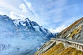 Beautiful alpine mountains, top of the Grossglockner mountain, Austria. Fresh clean air, nature background. On the tops of the Royalty Free Stock Photo