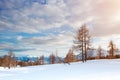 Beautiful Alpine mountains. Winter landscape. Royalty Free Stock Photo