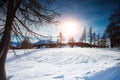 Beautiful Alpine mountains. Winter landscape. Royalty Free Stock Photo