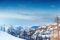 Beautiful Alpine mountains. Winter landscape. Royalty Free Stock Photo