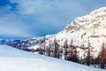 Beautiful Alpine mountains. Winter landscape. Royalty Free Stock Photo