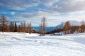 Beautiful Alpine mountains. Winter landscape. Royalty Free Stock Photo