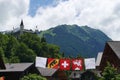 Ski fields in summertime in Gstaad Royalty Free Stock Photo