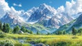 Beautiful Altai Mountains Landscape in Siberia, Russia AI Generated