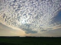 Typical sheepback or mackerel sky. Royalty Free Stock Photo