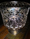 Beautiful Aluminum Candle Holder On Black Background