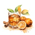 beautiful Amaretto Liqueur watercolor drink clipart illustration