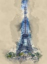 The beautiful and amazing Eiffel Tower in Paris Royalty Free Stock Photo