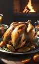 delicious roasted chicken ai generated image