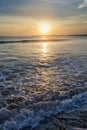 Beautiful amazing landscape of ocean during sunset time on the beach Royalty Free Stock Photo