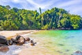 Small sandy beach Lamru Nationalpark Khao Lak Phang-nga Thailand Royalty Free Stock Photo