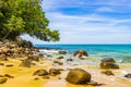 Small sandy beach Lamru Nationalpark Khao Lak Phang-nga Thailand Royalty Free Stock Photo