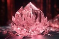 Beautiful Amazing Pure Pink Quartz Aqua Aura Crystal Cluster Gemstone Mineral extreme closeup. Generative AI