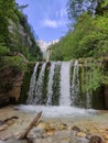 Beautiful amazing waterfall in Triglav national parc, Slovenia