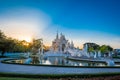 Beautiful and amazing white art temple at Wat Rong Khun Chiang Rai, Thailand It is a tourist destination.