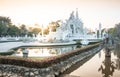 White art temple at Wat Rong Khun Chiang Rai Royalty Free Stock Photo