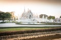 White art temple at Wat Rong Khun Chiang Rai Royalty Free Stock Photo