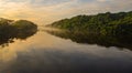 beautiful amazon river in a beautiful cloudy sunrise