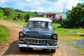 Beautiful american car in Vinales, Cuba Royalty Free Stock Photo