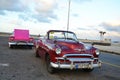 Beautiful American cars at Malecon, Cuba