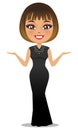 A beautiful american/ European woman in an evening gown - Vector