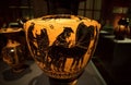 Beautiful amphora from Ancient Greece, made in 520 BC, saved inside Kunsthistorisches Museum Royalty Free Stock Photo