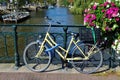 Beautiful amsterdam bicycle on bridge