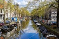 Beautiful Amsterdam canals with typical houses Royalty Free Stock Photo