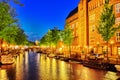 Beautiful Amsterdam city at the evening time. Royalty Free Stock Photo