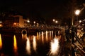 Amsterdam by night, Netherlands. Royalty Free Stock Photo