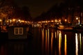 Amsterdam by night, Netherlands. Royalty Free Stock Photo